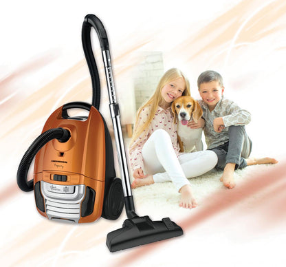 Aspirator cu sac Heinner HVC-MS700KP, 700W, 3 L, Variator putere, Silentios, Indicator sac plin, Maro