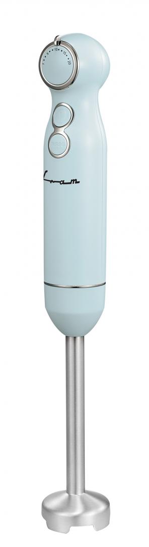 Mixer vertical Fram FHBL-RAC1200BL, 1200W, viteza variabila, functie Turbo, accesorii: tocator, tel, cana de mixat, picior blender din inox, motor DC, capacitate tocator: 500 ml, capacitate cana de mixare: 600 ml, buton ON/OFF