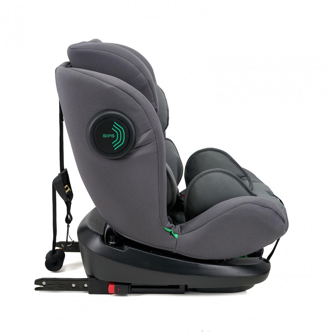 Scaun auto U-Grow Secure+ 40-150 cm , 360 grade , 4 pozitii de ajustare pe spate , 10 pozitii de ajustare a tetierei pe inaltime, gri, U-Grow
