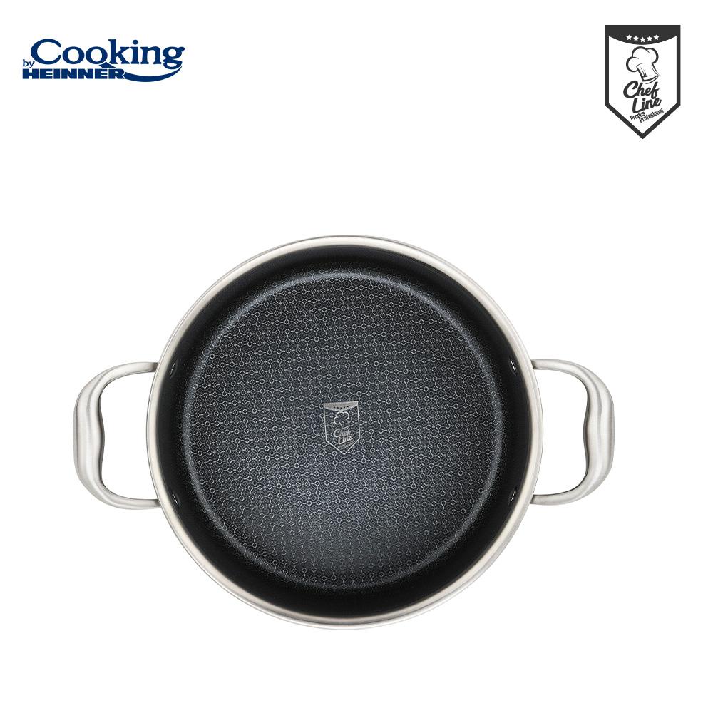 Oala 2.8L cu capac sticla Cooking by Heinner Titanium, 3 straturi, inox, 20 x 10 cm