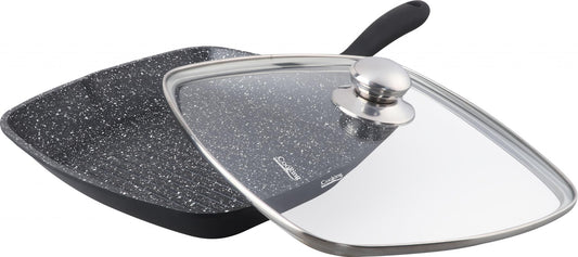 Tigaie grill aluminiu, 28 x 4.5 cm, Dark Line, Cooking By Heinner