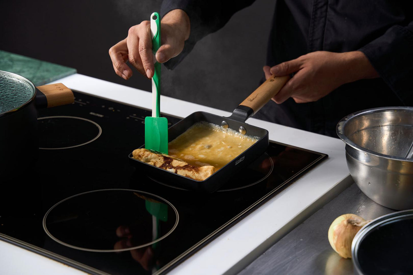 Tigaie jade Cooking by Heinner - Samurai Gourmet by Rikito Watanabe, invelis ceramic, inductie, 18 x 15 x 3.4 cm