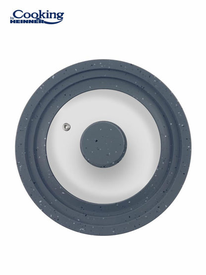 Capac Sticla Cu Margine Din Silicon Ajustabila Pe 3 Dimensiuni 22/24/26 Cm, Cooking By Heinner