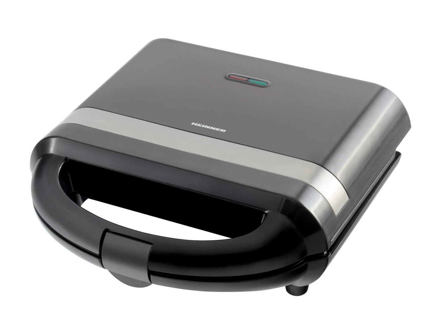 Sandwich maker Heinner SM-H700BK, 700 W, placi antiadezive fixe tip grill, Negru
