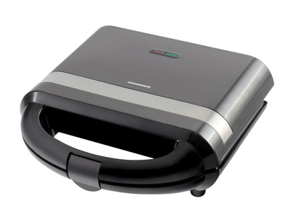 Sandwich maker Heinner SM-H700BK, 700 W, placi antiadezive fixe tip grill, Negru