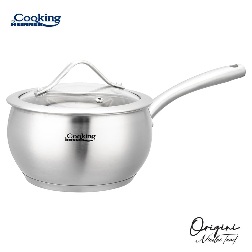 Cratita 1.8L cu capac sticla Cooking by Heinner - Origini Chef Nicolai Tand, inox, inductie, 16 x 9 cm