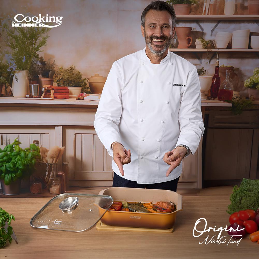 Tava cuptor Cooking by Heinner - Origini Chef Nicolai Tand, aluminiu turnat, invelis ceramic, 39 x 26 x 8.5 cm, 6 L
