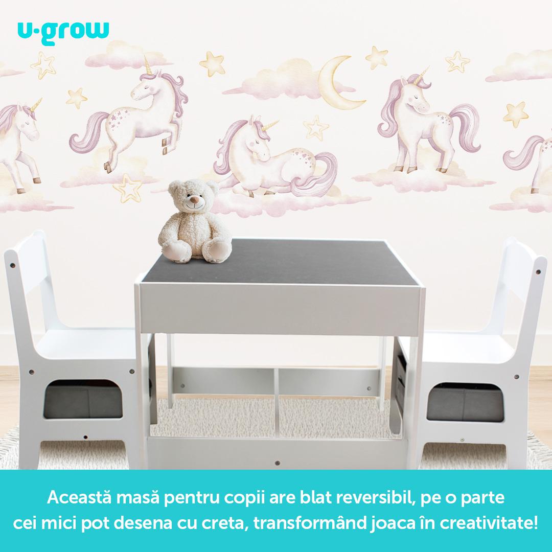 Set Masuta Si 2 Scaune Pentru Copii , Mdf, U-Grow