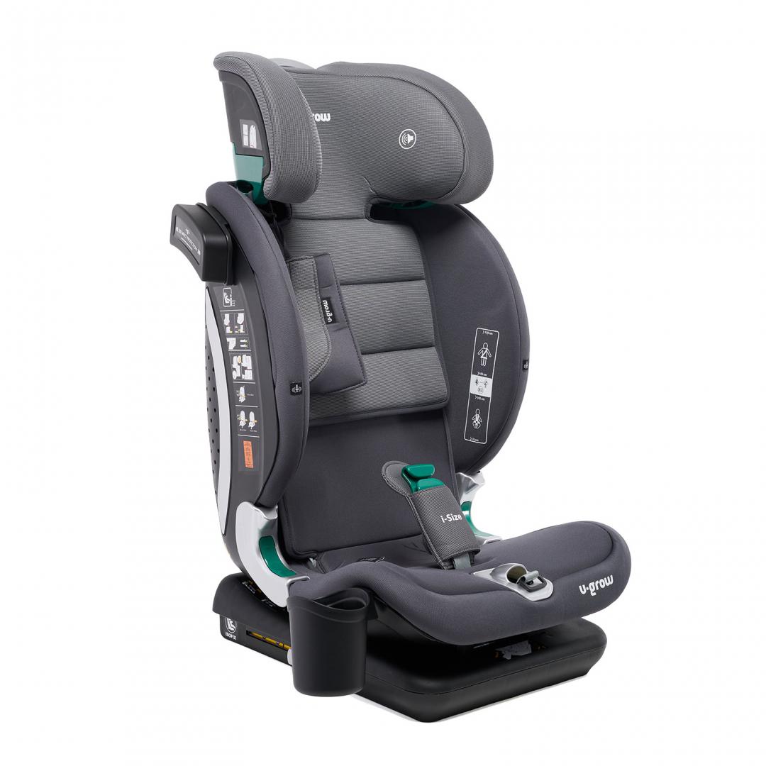 Scaun Auto I-Size U-Grow Goldfix Plus, Isofix, 76-150 Cm (9-36 Kg), Boxa Bluetooth,