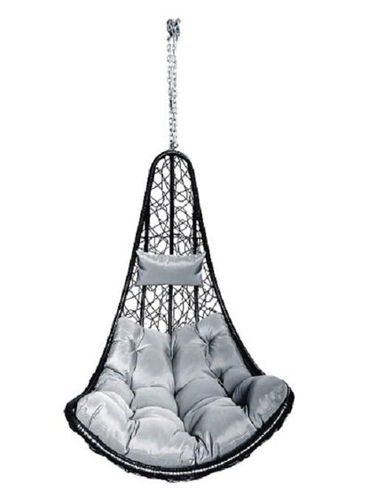 Balansoar suspendat Vigo Heinner, 80x102x124/195 cm, otel/rattan sintetic, gri antracit/gri