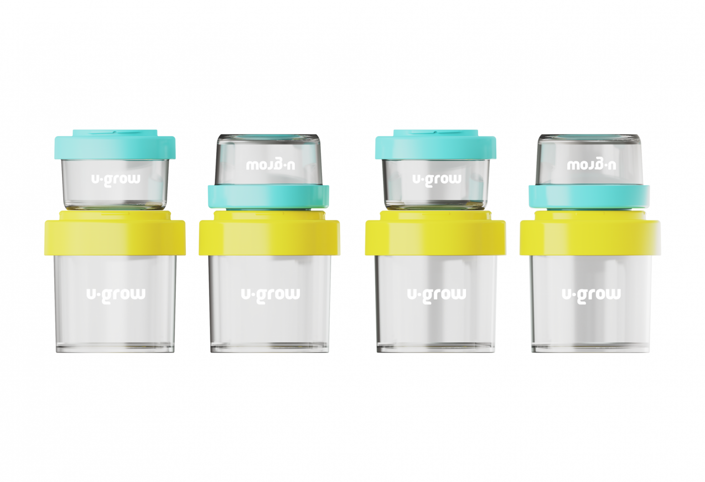 Set 8 Recipiente Cu Capac Pentru Stocare Hrana Copii , 4*80Ml + 4*220Ml, U-Grow