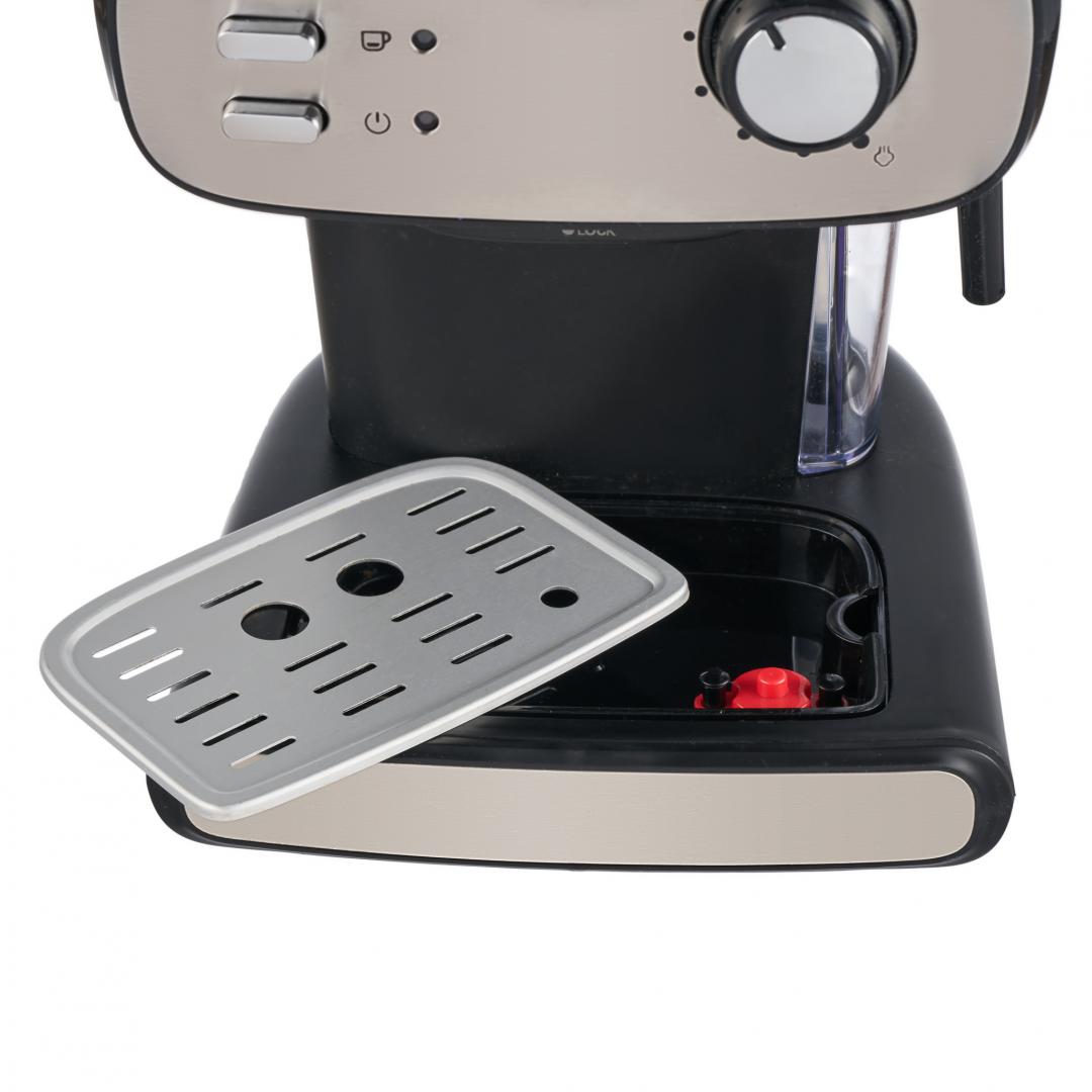 Espressor manual Heinner Black Boquette HEM-1100BKX, 850W, 15bar, rezervor detasabil 1.2L, filtru dublu din inox, Negru/Inox