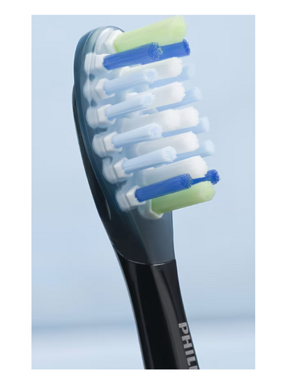 Rezerve Philips Sonicare Plaque Defence HX9042/88, pachet de 2 capete de periere, Standard, click-on, sincronizarea modurilor BrushSync, Negru