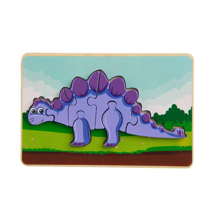 PUZZLE DIN LEMN STEGOZAUR, 8 PIESE, MOMKI