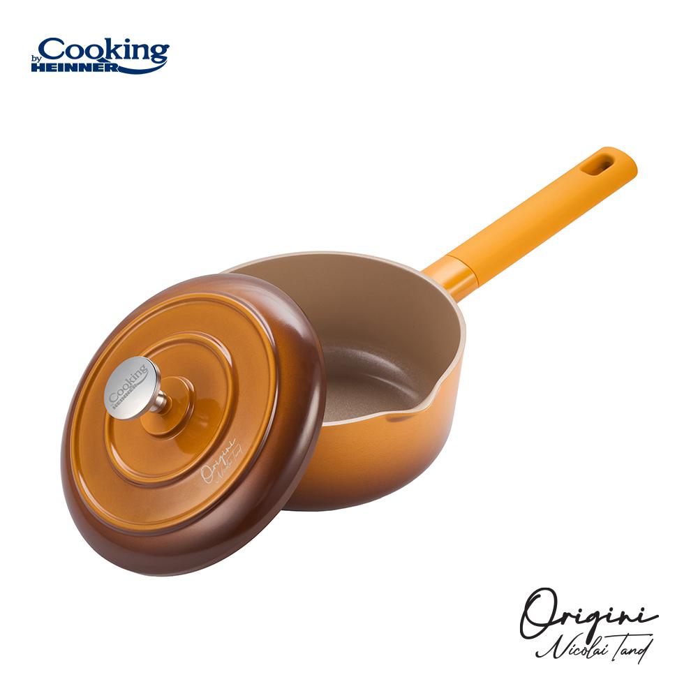 Cratita 1.8L cu capac Cooking by Heinner - Origini Chef Nicolai Tand, aluminiu turnat, invelis ceramic, 18 x 8.5 cm