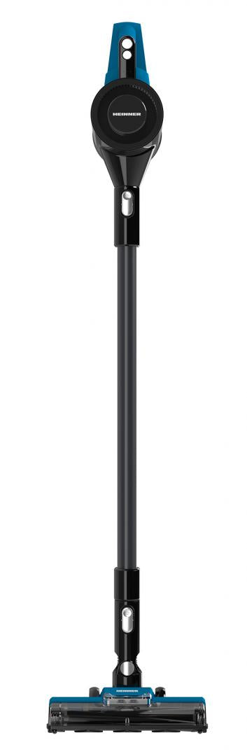 Aspirator vertical HEINNER V-GO MAX HSVC-MB22.2BL, filtrare ciclonica, acumulator li: 22.2v, putere: 300w si 3 viteze, putere absorbtie: 90w, autonomie max 20 min, 2 moduri de aspirare, capacitate recipient praf: 0.7l, filtru hepa, negru/albastru