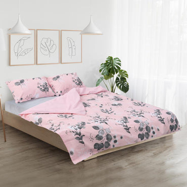 Set lenjerie dubla de pat Heinner, 200 x 220 cm, bumbac, 132 TC, 4 piese, model Amelia