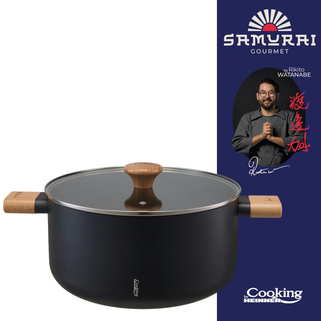 Oala 7.8L cu capac Cooking by Heinner - Samurai Gourmet by Rikito Watanabe, invelis ceramic, inductie
