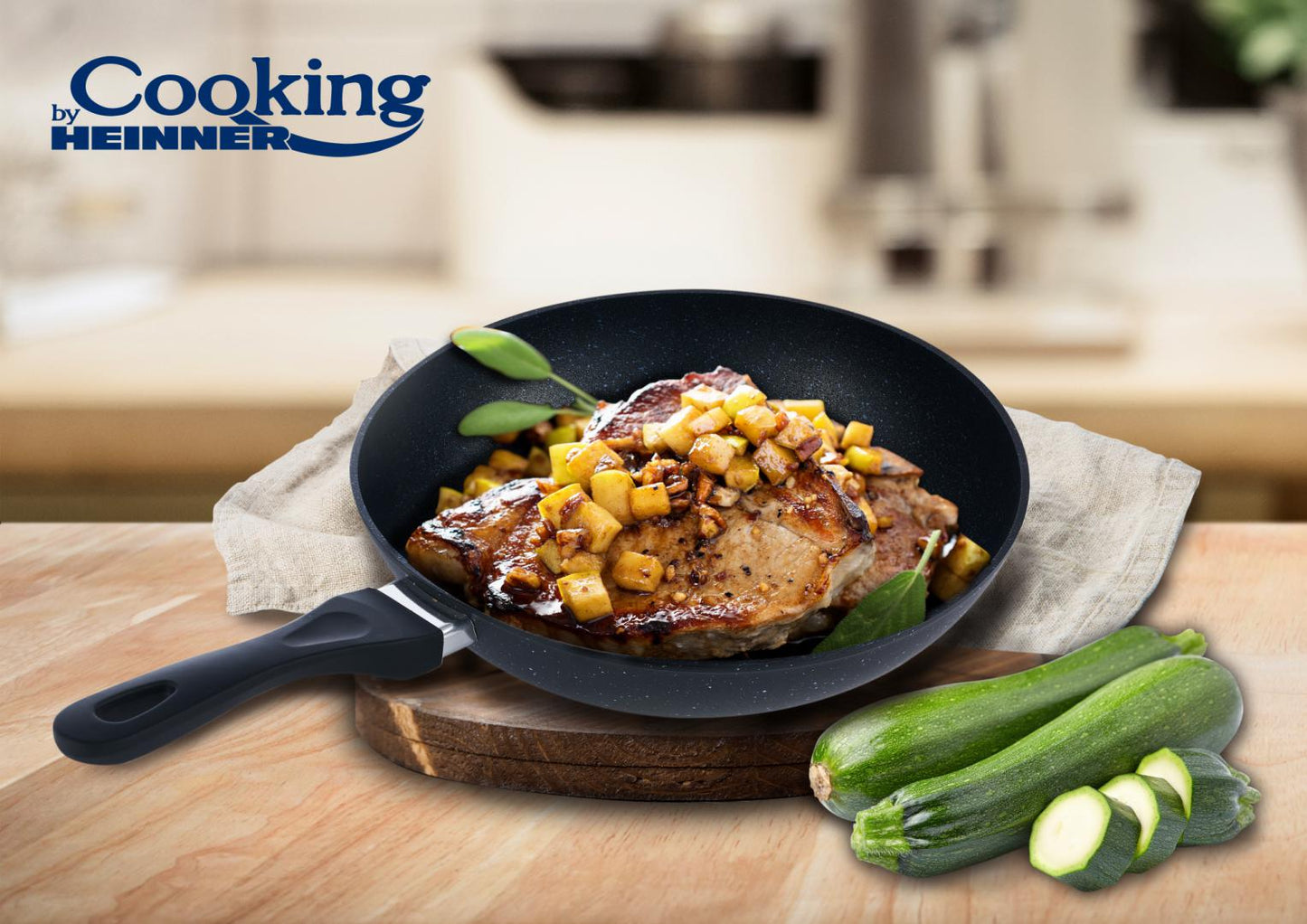 Tigaie Aluminiu Wok , Black Sand, Cooking By Heinner