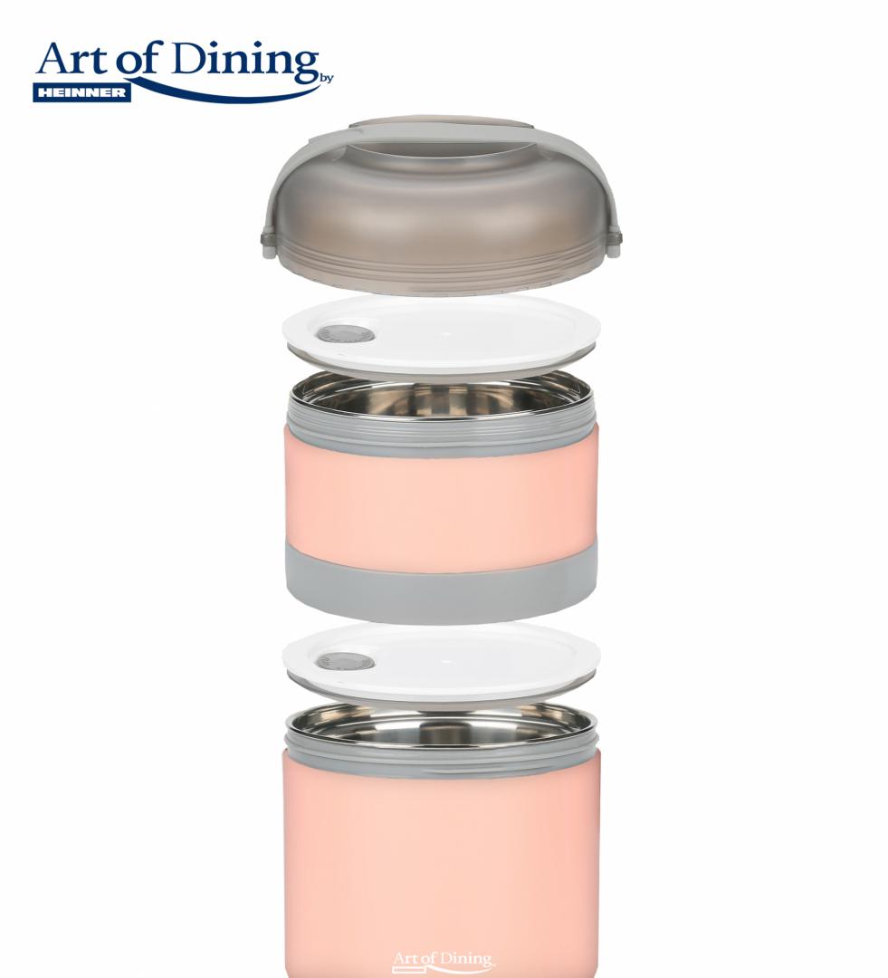 Caserola termica cu perete dublu Art of dining by Heinner Loca, inox, 920 ml, roz