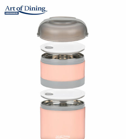 Caserola termica cu perete dublu Art of dining by Heinner Loca, inox, 920 ml, roz