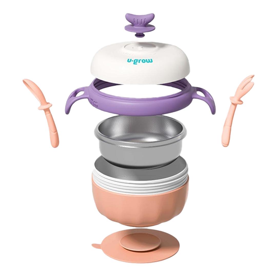 Bol Termic , Lingurita Si Furculita , Baza Antialunecare, U-Grow