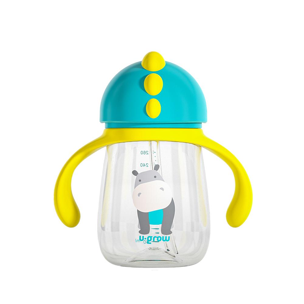 Pachet 3 In 1 Cana 260 Ml Tritan Cu 3 Accesorii Diferite Pentru Baut : Tetina Biberon, Cioc , Pai, Blue, U-Grow