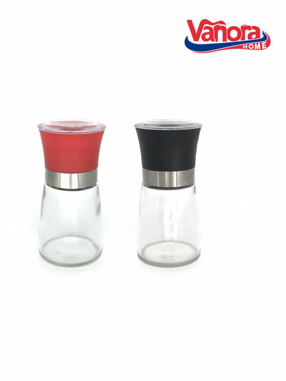 Set 2 rasnite sare/piper Vanora, 13.5 cm, rosu/negru