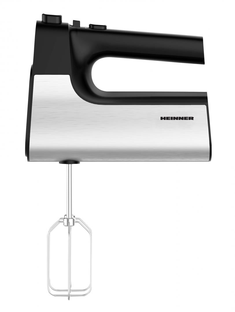 Mixer de mana Heinner HM-500BKSS , 500w, viteza variabila, Negru cu decoratiuni inox