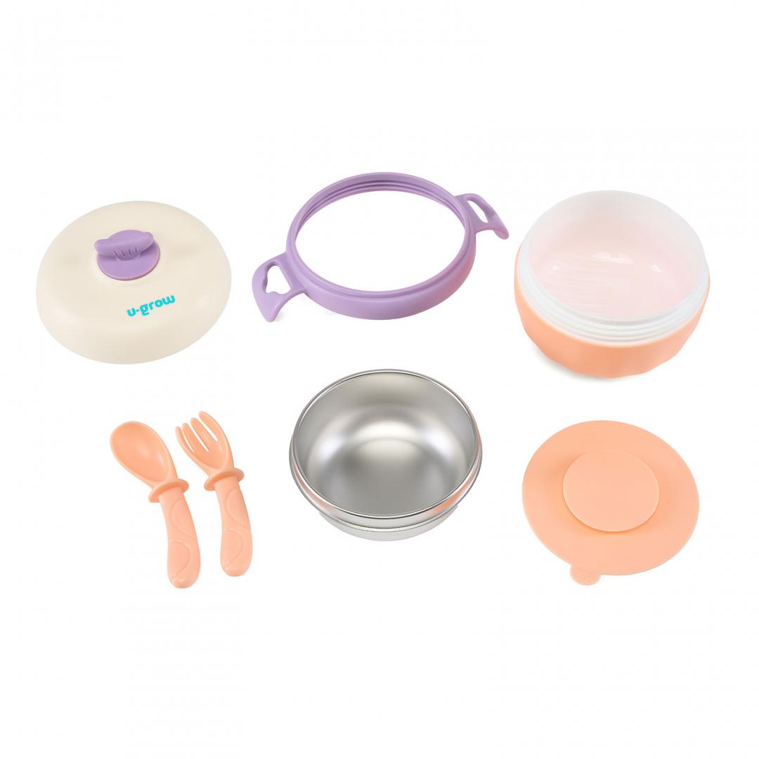 Bol Termic , Lingurita Si Furculita , Baza Antialunecare, U-Grow