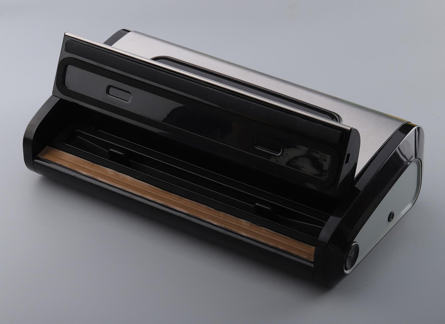 Aparat de vidat si sigilat Heinner HAV-165BKSS, vidare uscata/ umeda, pompa si sigilare dubla, sistem racire banda sigilare, furtun pentru caserole, cutter incorporat, compatibil cu pungi latime 32 cm, capacitate vidare 16 l/ min, 0.85 bar, 165W, inox