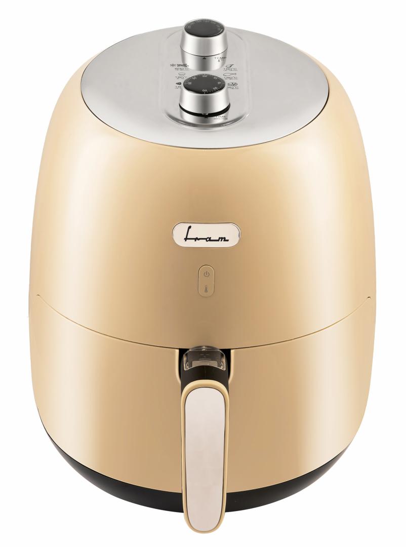 Friteuza cu aer cald FRAM Airfryer FAF-1500CR, gatire fara ulei, 1500W, capacitate cos 3.2L, vas detasabil anti-adeziv, termostat reglabil 80-200˚C, timer 30 min, crem
