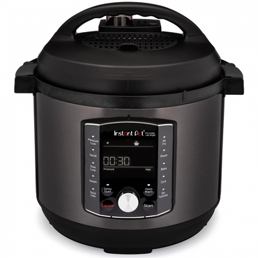Multicooker si friteuza cu aer cald, 2 in 1, Instant Pot Pro Crisp 8, 1500W, 11 programe presetate, Capacitate 7.6 litri, Vas interior din inox, Negru