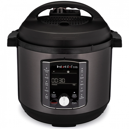 Multicooker si friteuza cu aer cald, 2 in 1, Instant Pot Pro Crisp 8, 1500W, 11 programe presetate, Capacitate 7.6 litri, Vas interior din inox, Negru