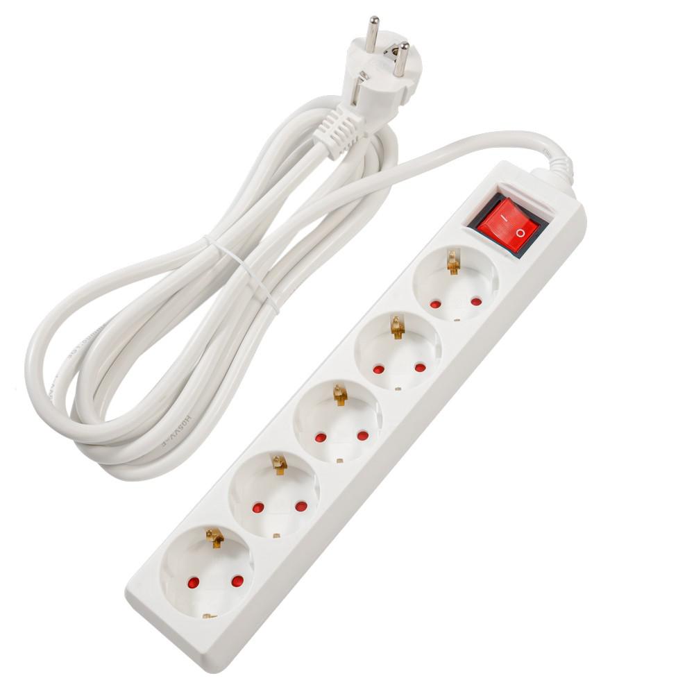 Prelungitor Spacer, Schuko X 5, Conectare Prin Schuko (T), Cablu 3 M, 16 A, Max. , Protectie Supratensiune, Protectie Copii,