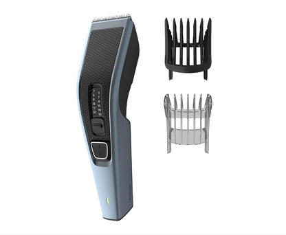 Masina de tuns PHILIPS Seria 3000 HC3530/15, 13 setari de lungime (0.5-23 mm), 75 min autonomie fara fir/nelimitat cu fir, lame din otel inoxidabil cu autoascutire, tehnologie Trim-and-Flow, Negru/Gri