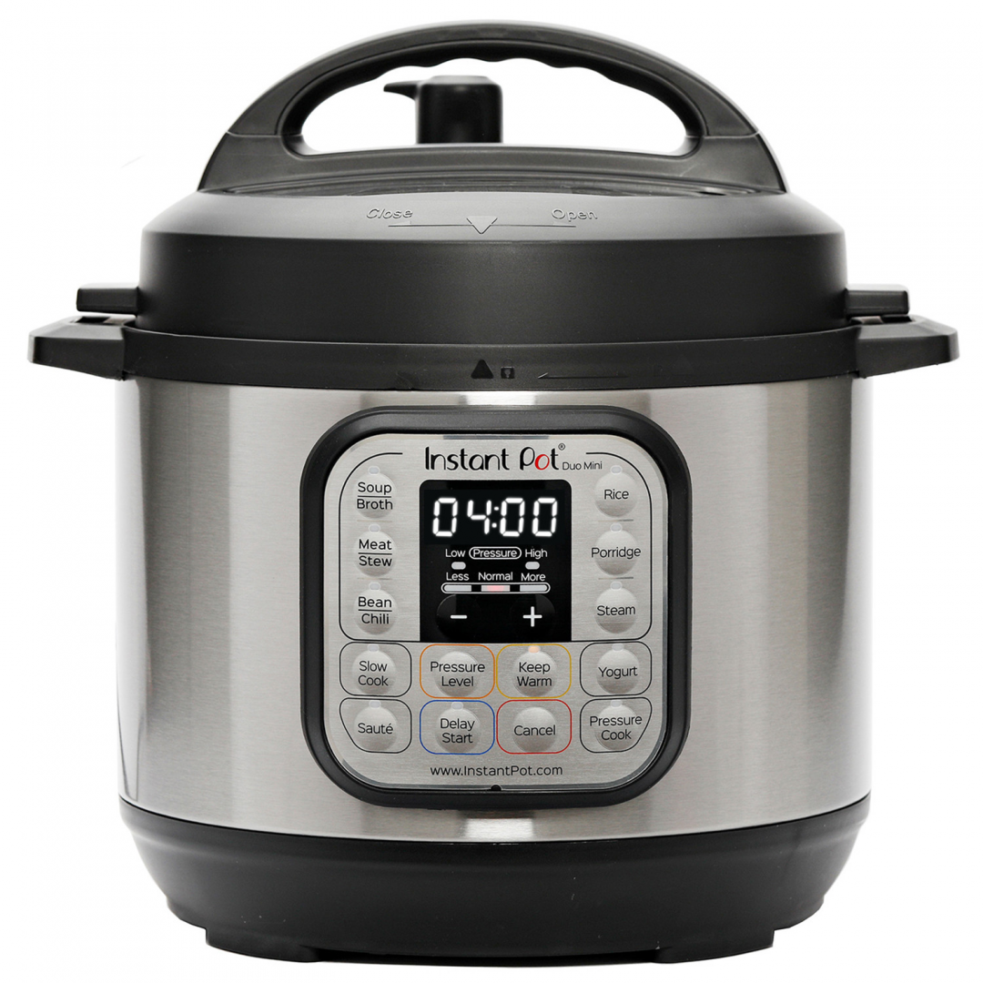 Multicooker Instant Pot Duo 3 MINI, 700W, 14 programe presetate, Capacitate 2.8 litri, Capac detasabil, Functie manuala, Inox/Negru