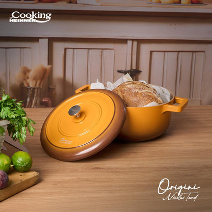 Oala 2.4L cu capac Cooking by Heinner - Origini Chef Nicolai Tand, aluminiu turnat, invelis ceramic, 20 x 10 cm