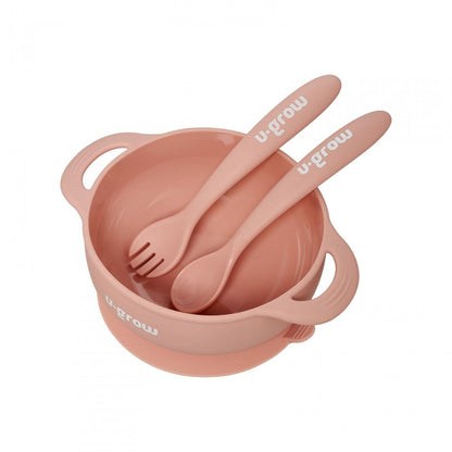 Set Bol Cu Lingurita Si Furculita Silicon, U-Grow