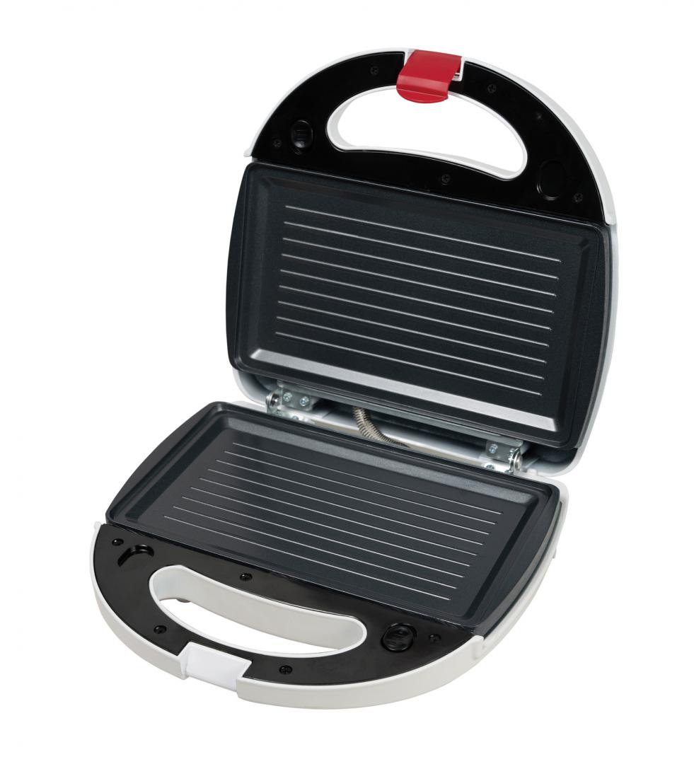 Sandwich maker Heinner SM-K750W, 750 W, placi antiadezive fixe tip grill, Alb