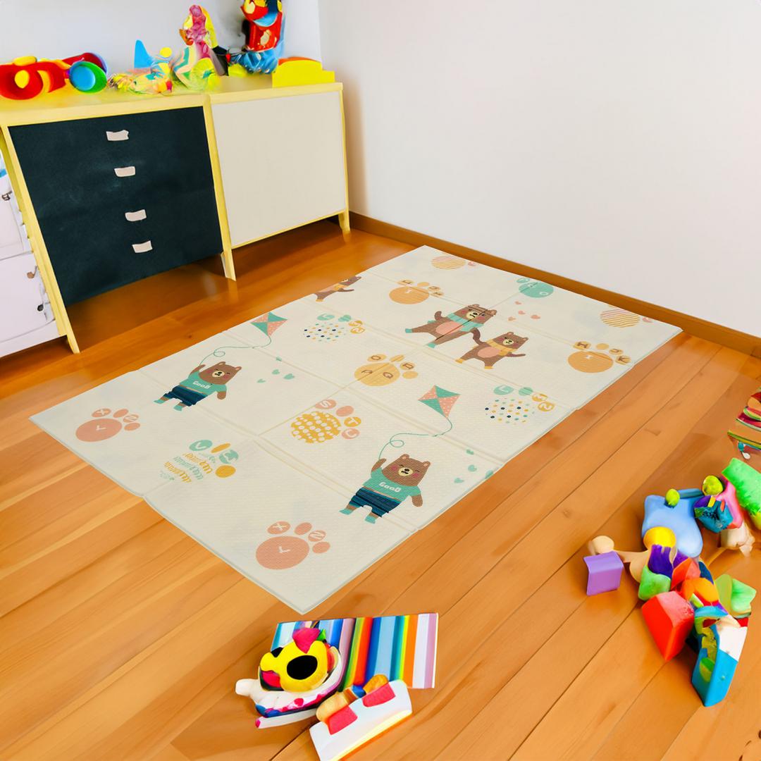 Covor De Joaca Pentru Copii U-Grow, Din Spuma, Pliabil, 2 Fete, Impermeabil, Izolant, Alfabet