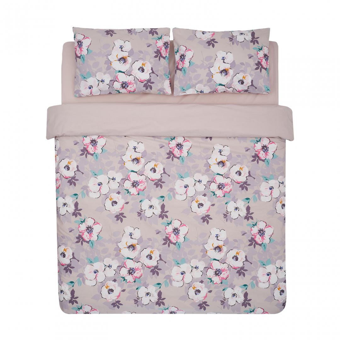 Lenjerie pentru 2 persoane Leaves Heinner Home, 100% bumbac,132TC, king size, 4 piese