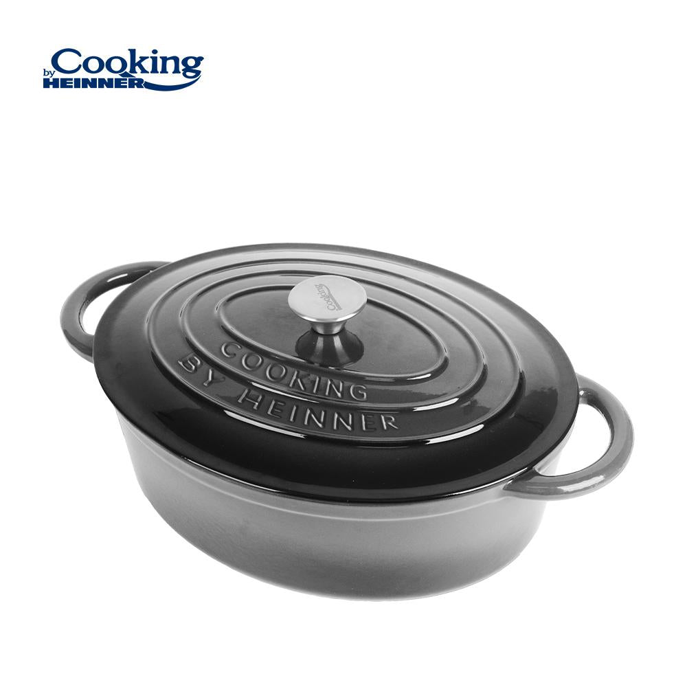 Oala 9L fonta emailata cu capac Cooking by Heinner Marble Grey37 x 29 x 15 cm