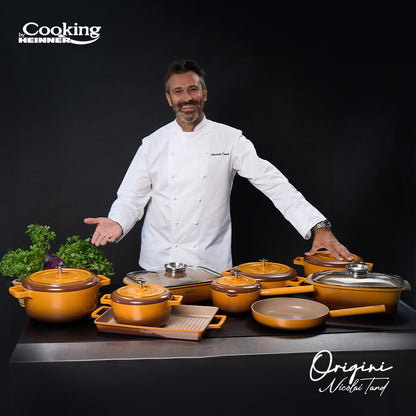 Grill Cooking by Heinner - Origini Chef Nicolai Tand, aluminiu turnat, invelis ceramic, 36 x 26.4 x 4 cm