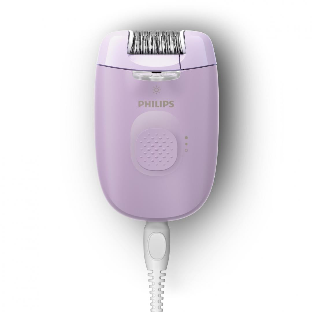 Epilator Philips Seria 4000 BRE257/00, 2 setari de viteza, cap de epilare lavabil, 4 accesorii pentru corp si zona inghinala, lunina LED, Lila