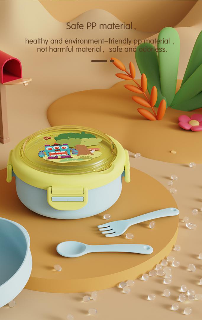 Caserola Termica Cu Lingurita Si Furculita, Blue, U-Grow