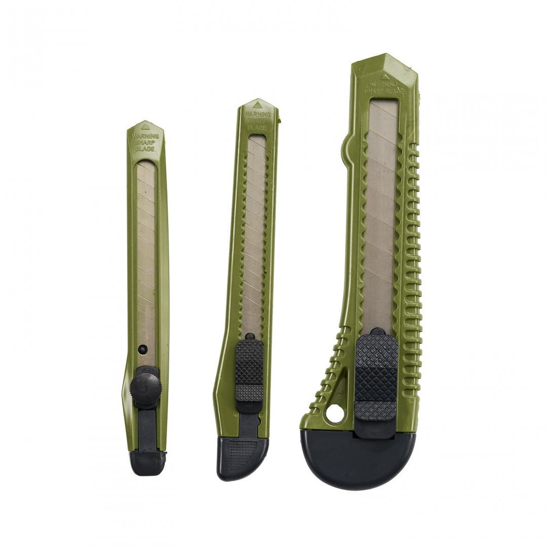 Set 3 cuttere, Heinner, diverse marimi, PCC0007, Verde