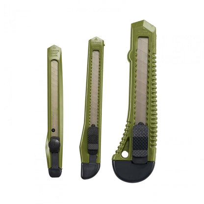 Set 3 cuttere, Heinner, diverse marimi, PCC0007, Verde