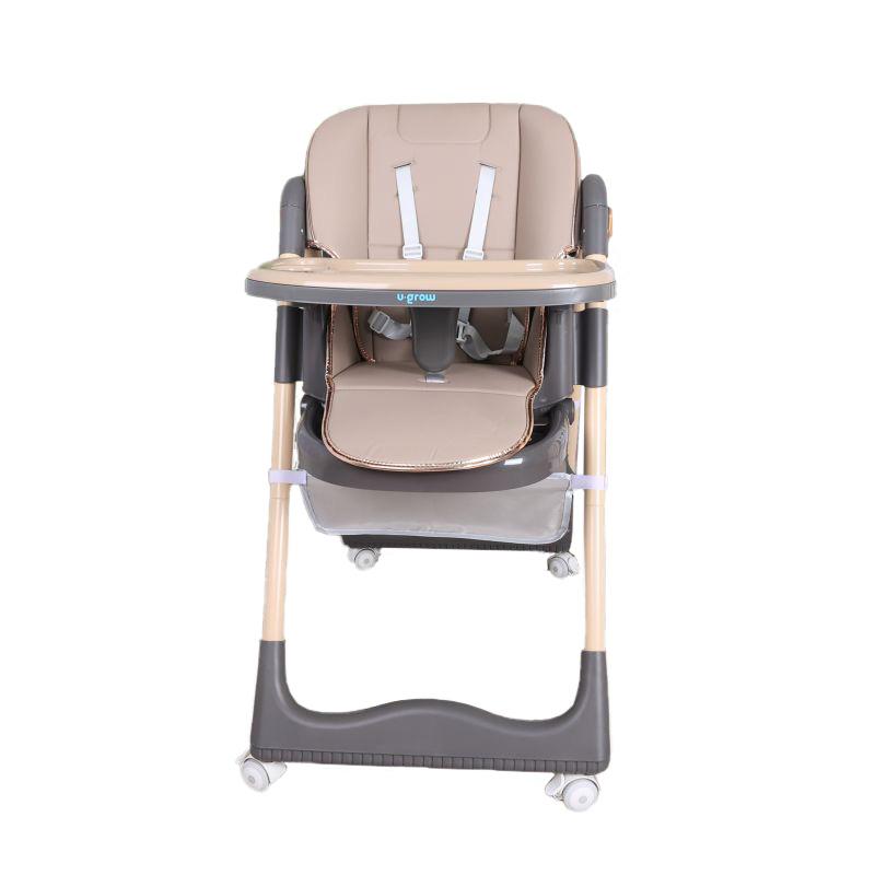 Scaun de masa cu inaltime reglabila, spatar ajustabil in 4 pozitii, pliabil, brown, U-Grow