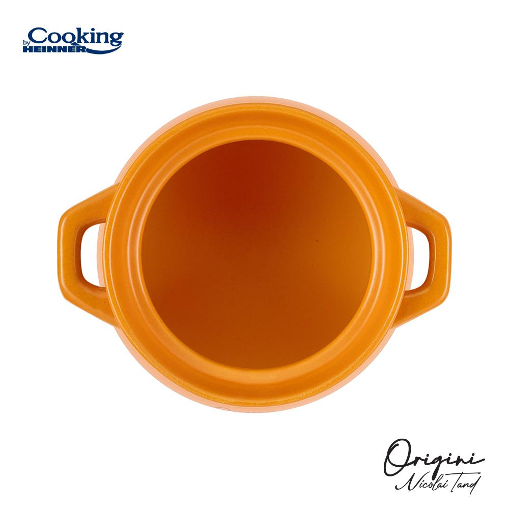 Oala ceramica cu capac Cooking by Heinner - Origini Chef Nicolai Tand, 14.5 x 16 cm, 3 L